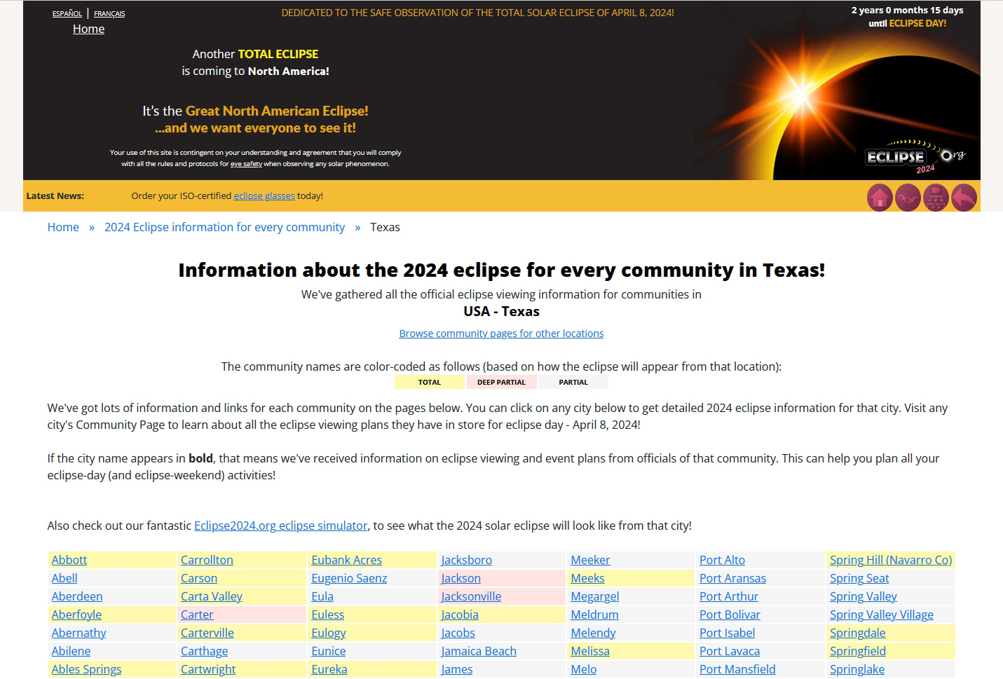 Eclipse2024.org's Community Pages
